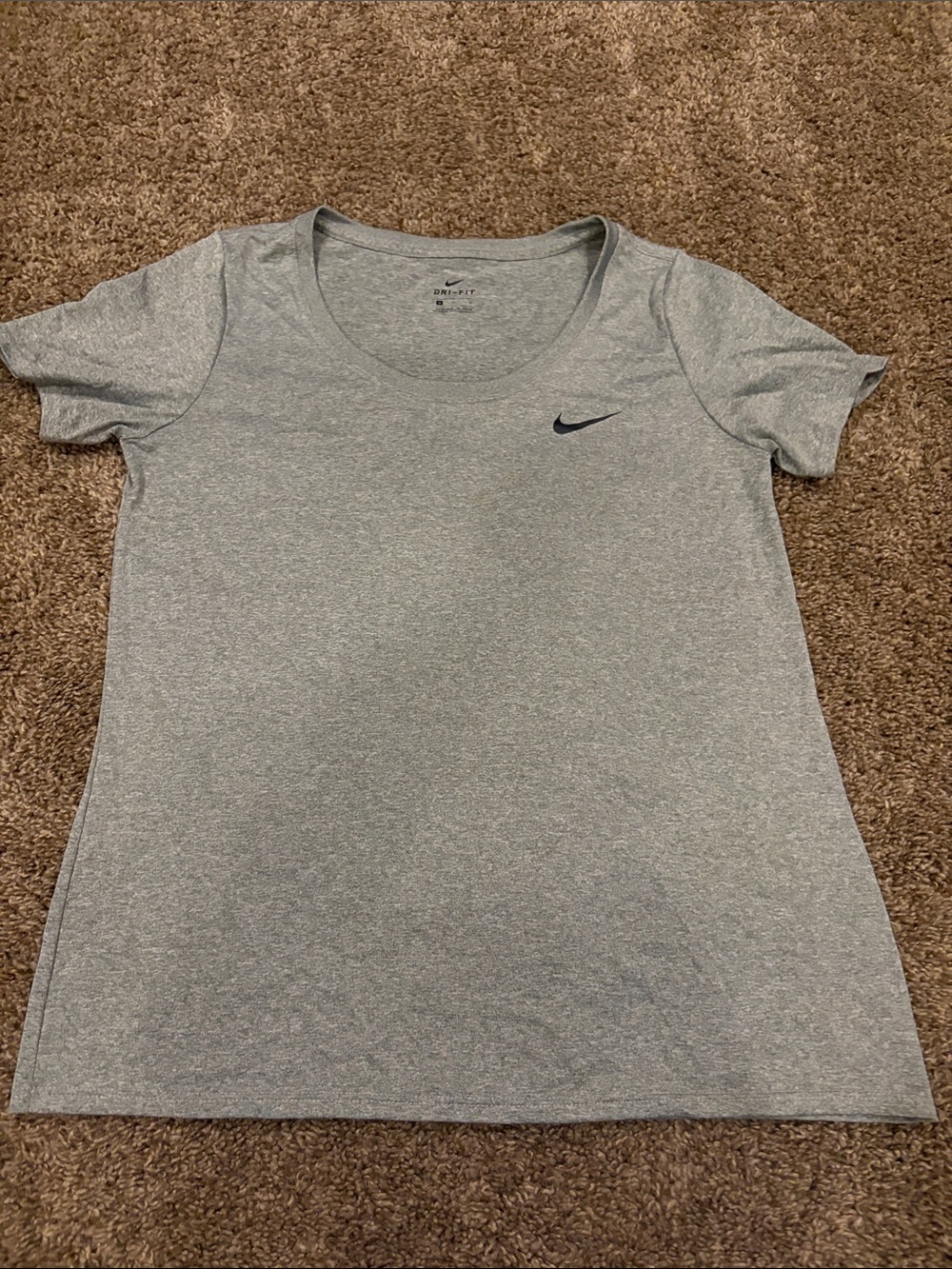 Nike Gray Short Sleeve Dri-FIT Scoop Neck Tee
